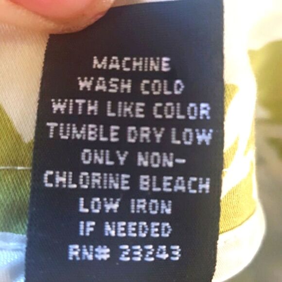 NEW YORK & COMPANY Tropical Skirt Chartreuse Green White Palm Leaves - Picture 6 of 8